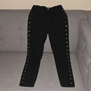 BDG Jeans Womens Size 2 Size 26 Black Twig High-rise Cropped Eyelet Accents Crop